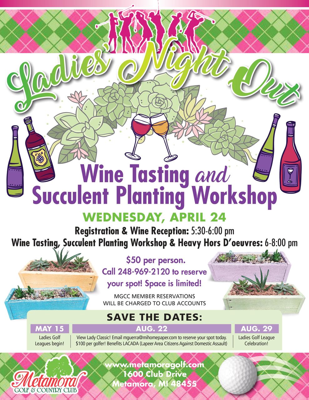 Ladies Wine & Succulent Planting Workshop